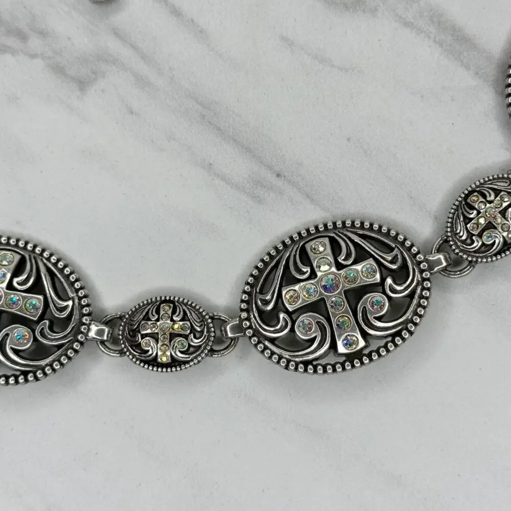 Brighton Rhinestone Cross Chain Link Belt Small (S) ✨